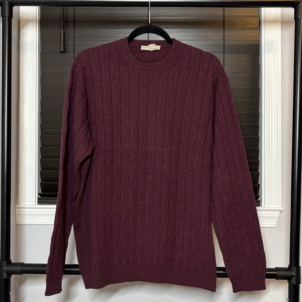 Kinross Men's 100% Cashmere Sweater - Deep Purple